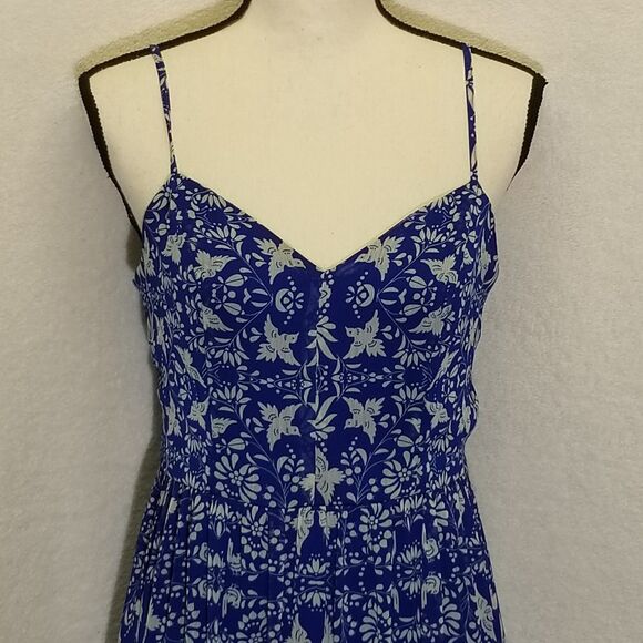 Xhilaration M Dress Maxi Blue Bird of Paradise Chiffon Boho Cottagecore Whimsy - Picture 3 of 10